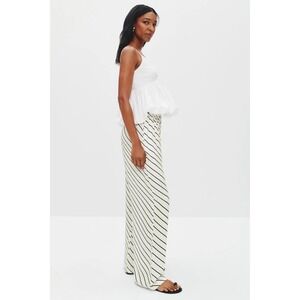Summer Away Murcia White Black Diagonal Stripe Wide Leg Viscose Pants Size XS 2